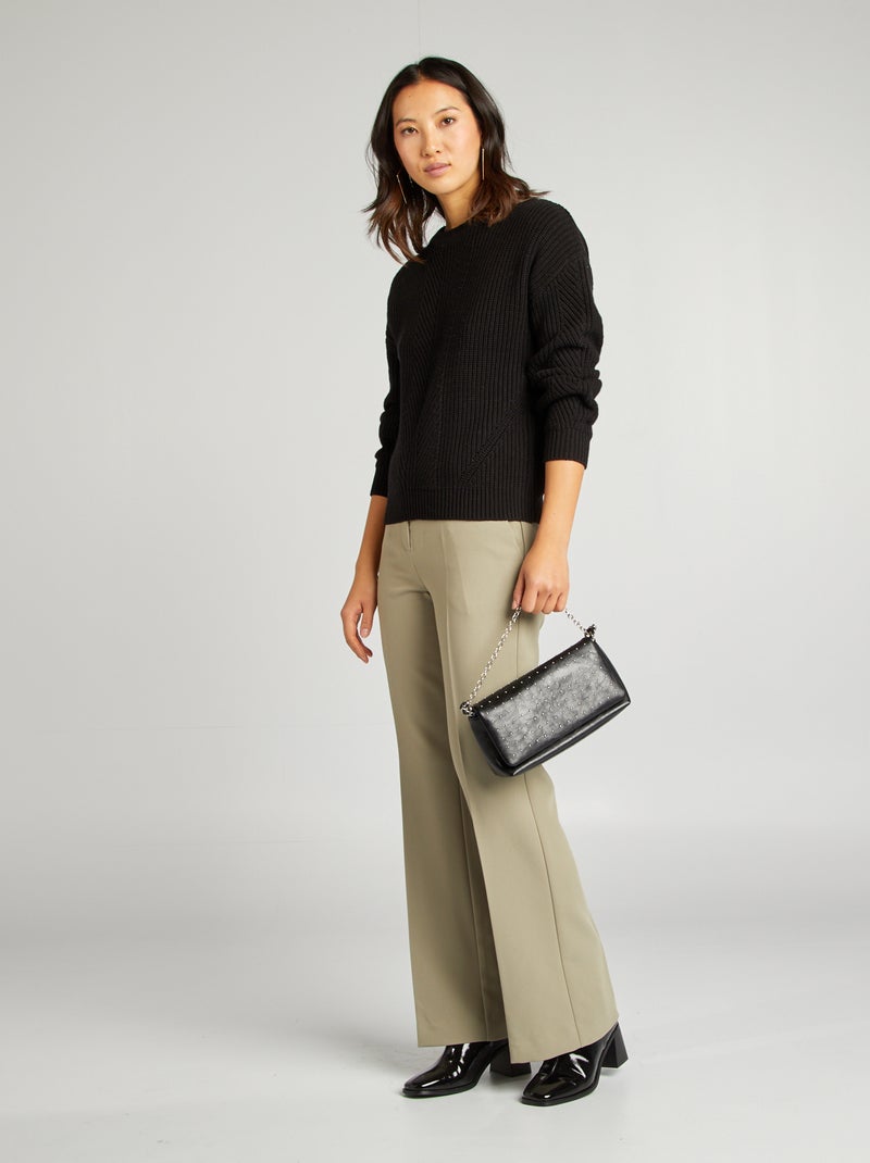 Camisola de malha grossa Preto - Kiabi