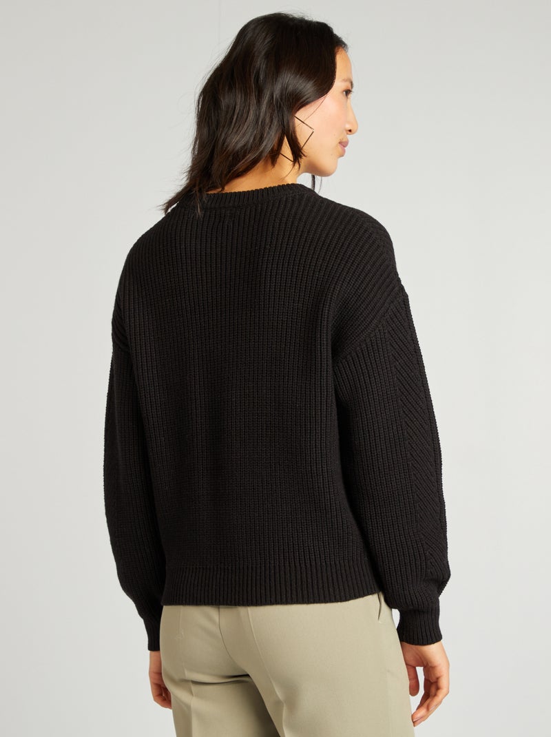Camisola de malha grossa Preto - Kiabi