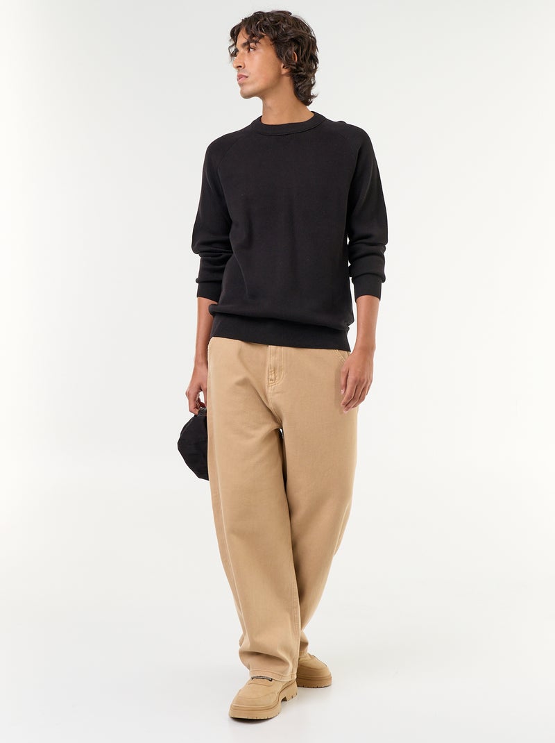 Camisola de malha grossa Preto - Kiabi