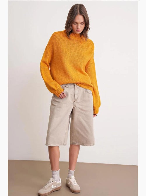 Camisola de malha grossa relaxed fit com gola redonda mixray - Kiabi Camisola de malha grossa relaxed fit com gola redonda mixray - Kiabi