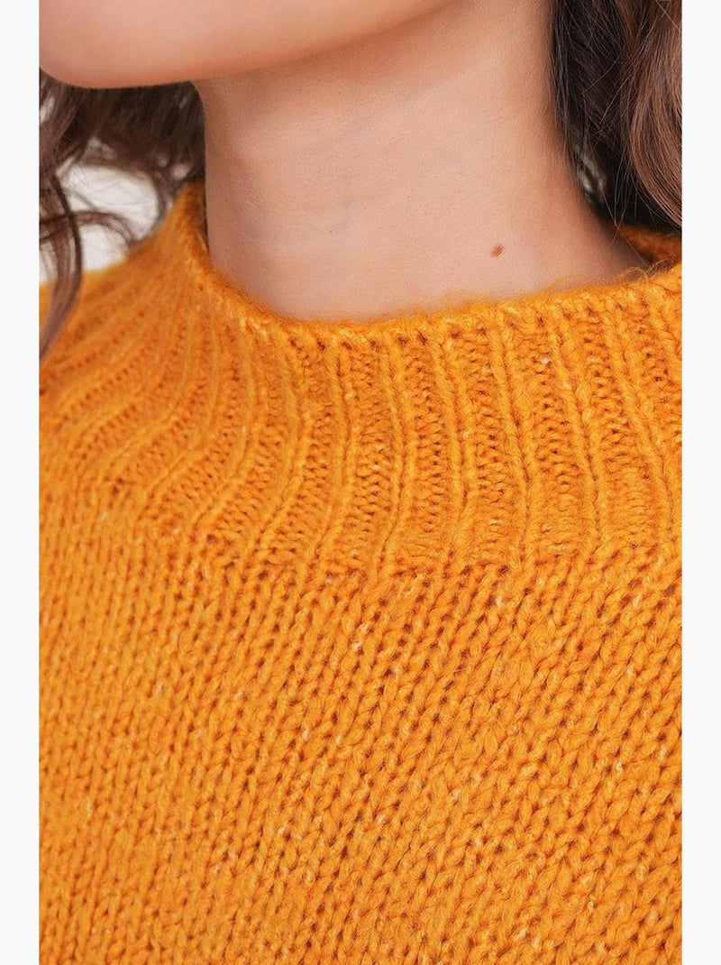 Camisola de malha grossa relaxed fit com gola redonda mixray Âmbar - Kiabi