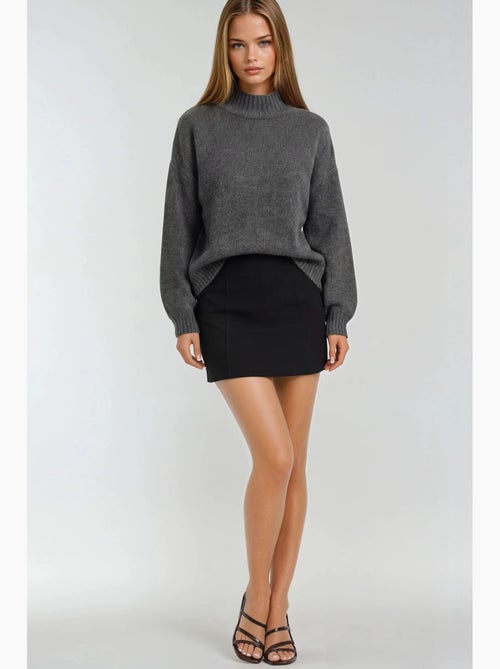 Camisola de malha grossa relaxed fit com gola redonda mixray - Kiabi