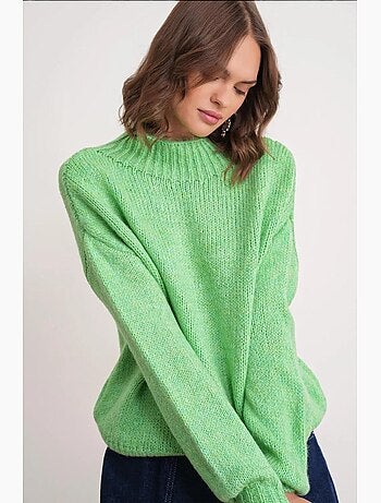 Camisola de malha grossa relaxed fit com gola redonda mixray