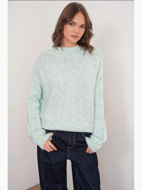 Camisola de malha grossa relaxed fit com gola redonda mixray - Kiabi