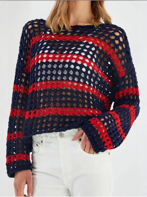 Camisola de malha grossa texturada às riscas, oversized mixray - Kiabi Camisola de malha grossa texturada às riscas, oversized mixray - Kiabi