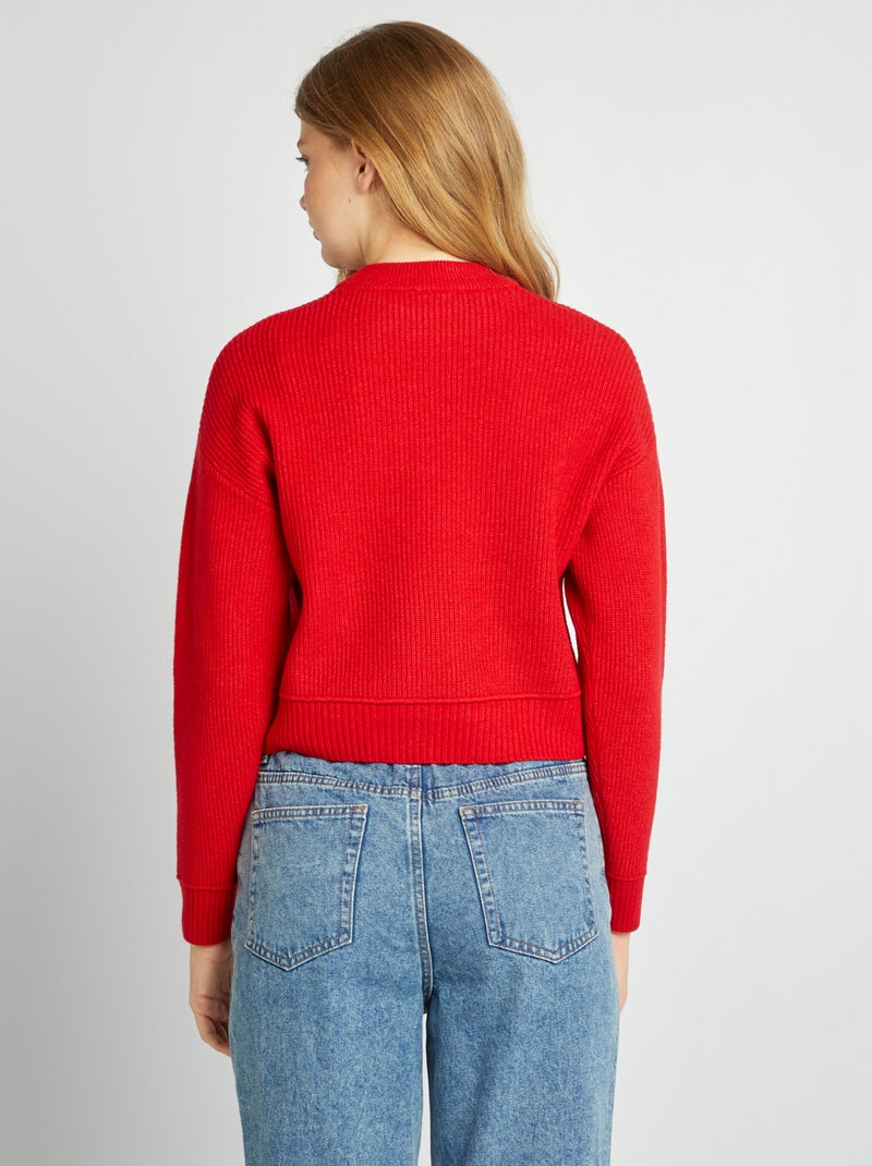 Camisola de malha grossa VERMELHO - Kiabi