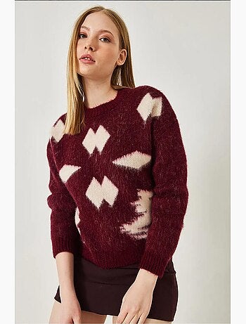 Camisola de malha jacquard escovado lucci