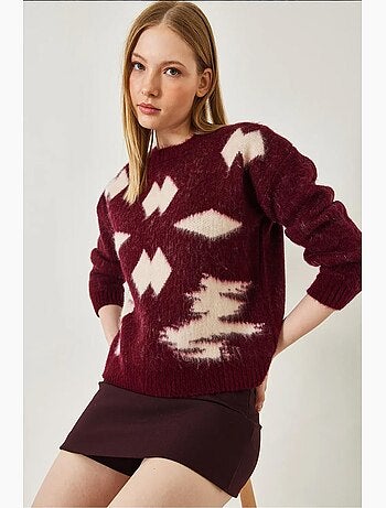 Camisola de malha jacquard escovado lucci