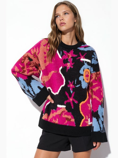 Camisola de malha jacquard oversized hiccup - Kiabi