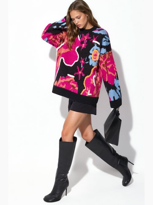 Camisola de malha jacquard oversized hiccup - Kiabi