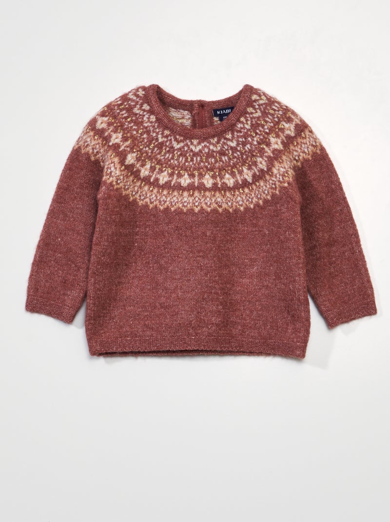 Camisola de malha jacquard suave VERMELHO - Kiabi