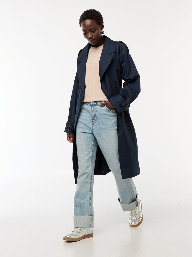 Camisola de malha leve com gola redonda Bege - Kiabi