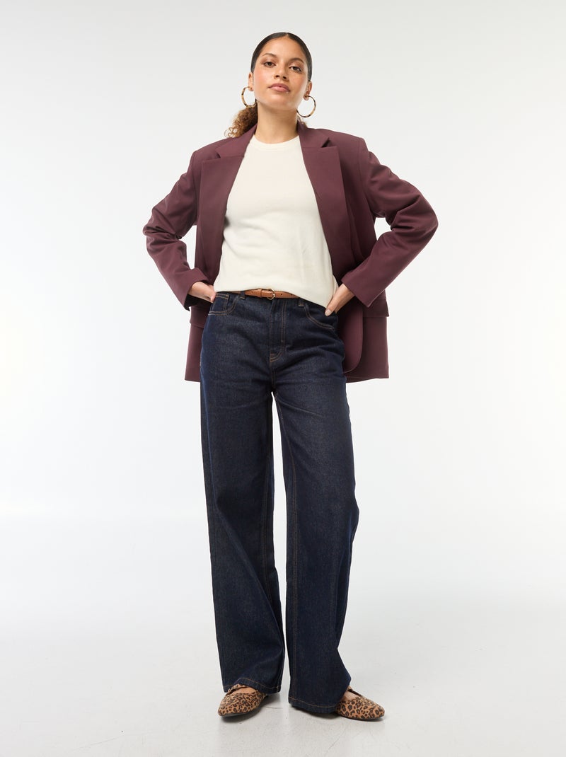 Camisola de malha leve com gola redonda Branco - Kiabi