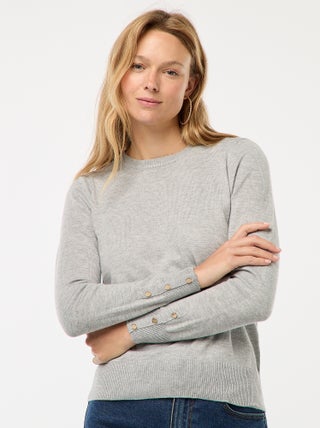 Camisola de malha leve com gola redonda