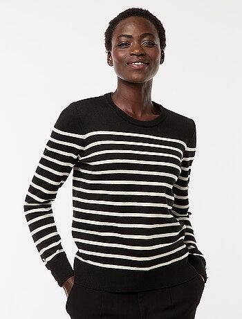Camisola de malha leve com gola redonda