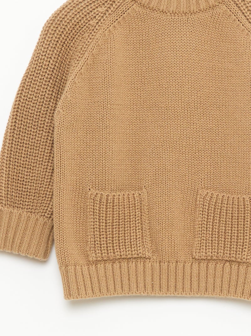 Camisola de malha lisa Bege - Kiabi
