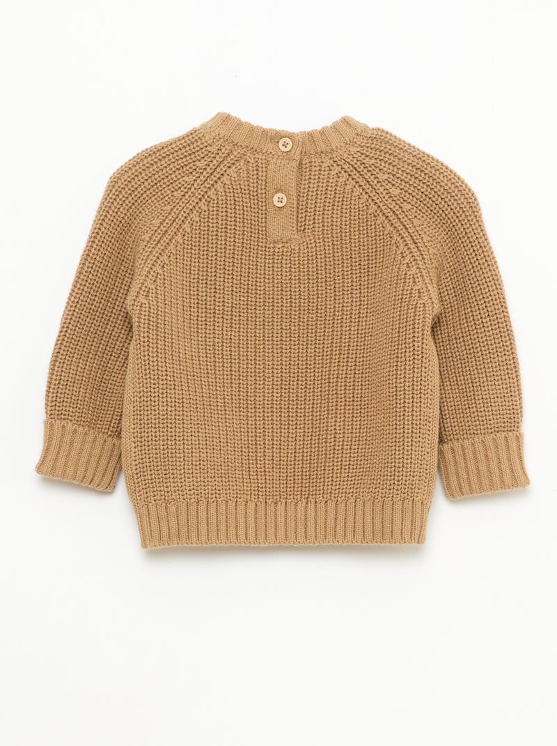 Camisola de malha lisa Bege - Kiabi