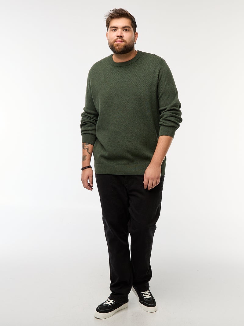 Camisola de malha lisa Caqui - Kiabi