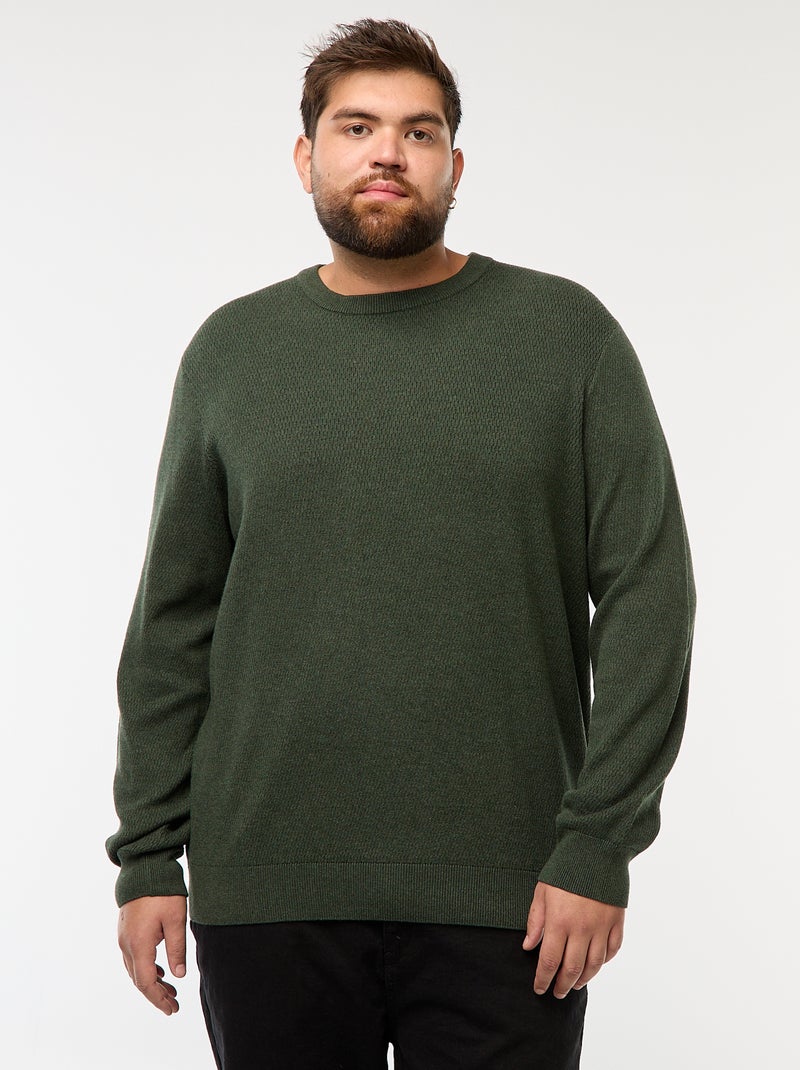 Camisola de malha lisa Caqui - Kiabi