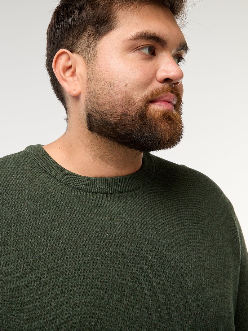 Camisola de malha lisa Caqui - Kiabi