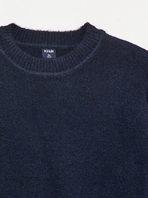 Camisola de malha lisa com gola redonda - Kiabi