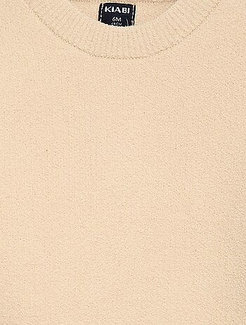 Camisola de malha lisa com gola redonda