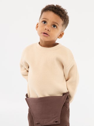 Camisola de malha lisa com gola redonda