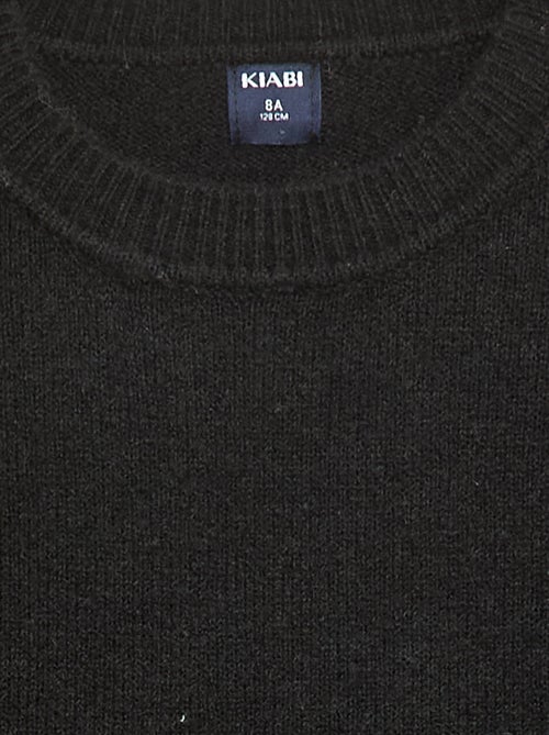 Camisola de malha lisa com gola redonda - Kiabi