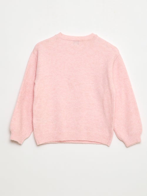 Camisola de malha lisa com gola redonda - Kiabi