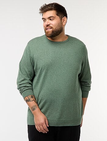 Camisola de malha lisa com gola redonda