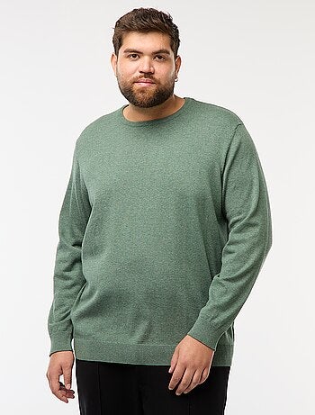 Camisola de malha lisa com gola redonda