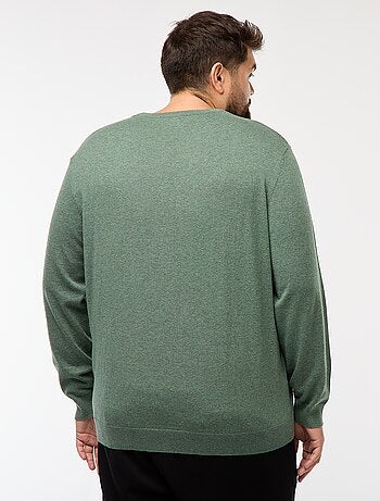 Camisola de malha lisa com gola redonda