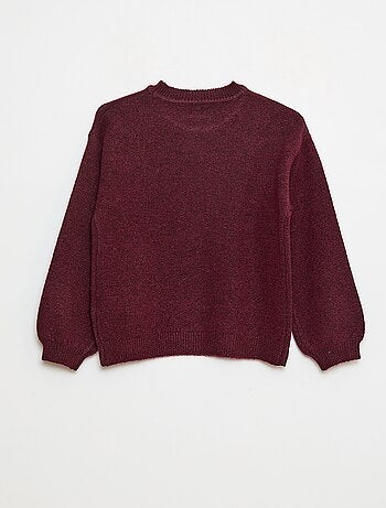 Camisola de malha lisa com gola redonda