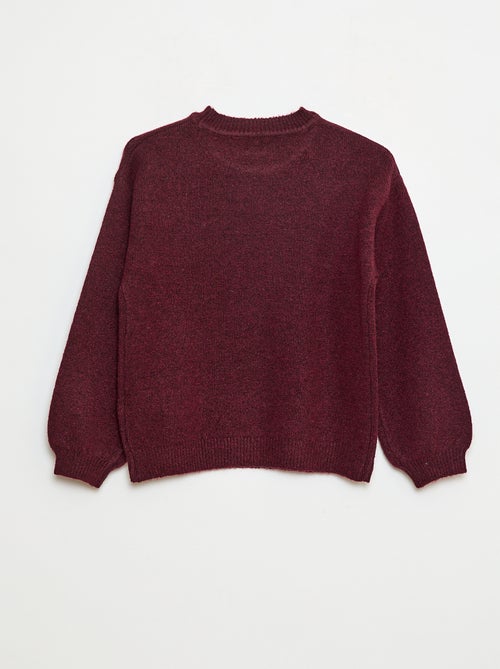 Camisola de malha lisa com gola redonda - Kiabi