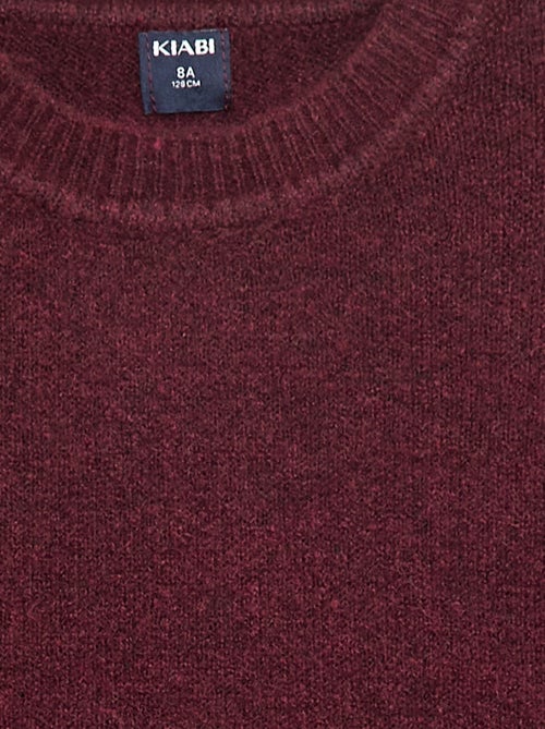 Camisola de malha lisa com gola redonda - Kiabi