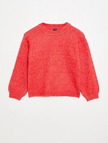Camisola de malha lisa com gola redonda
