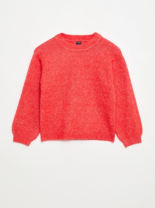 Camisola de malha lisa com gola redonda - Kiabi