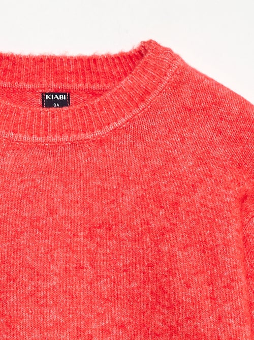 Camisola de malha lisa com gola redonda - Kiabi