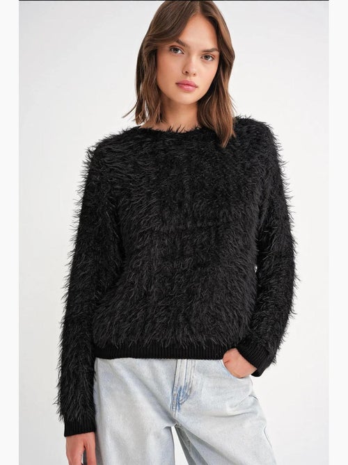Camisola de malha macia com textura e efeito peluche mixray - Kiabi