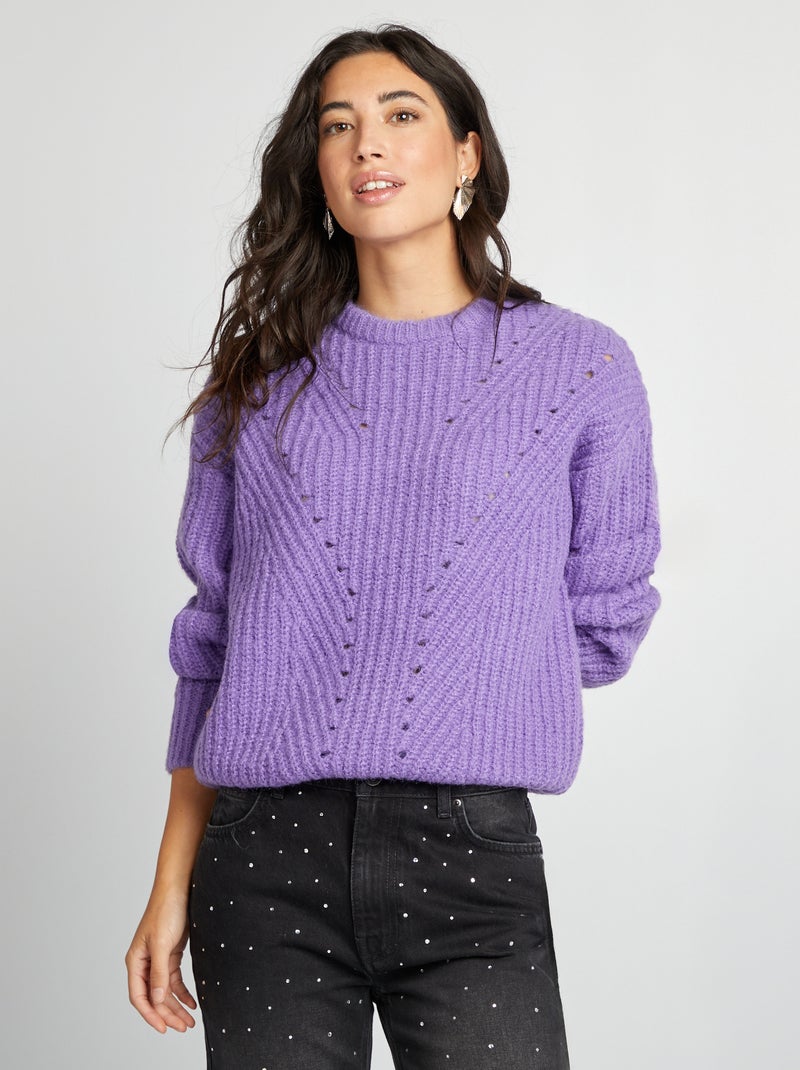 Camisola de malha malha grossa larga VIOLETA - Kiabi