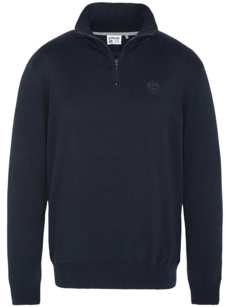 Camisola de Malha Marinho Schott PLB127 para Homem Azul-marinho - Kiabi