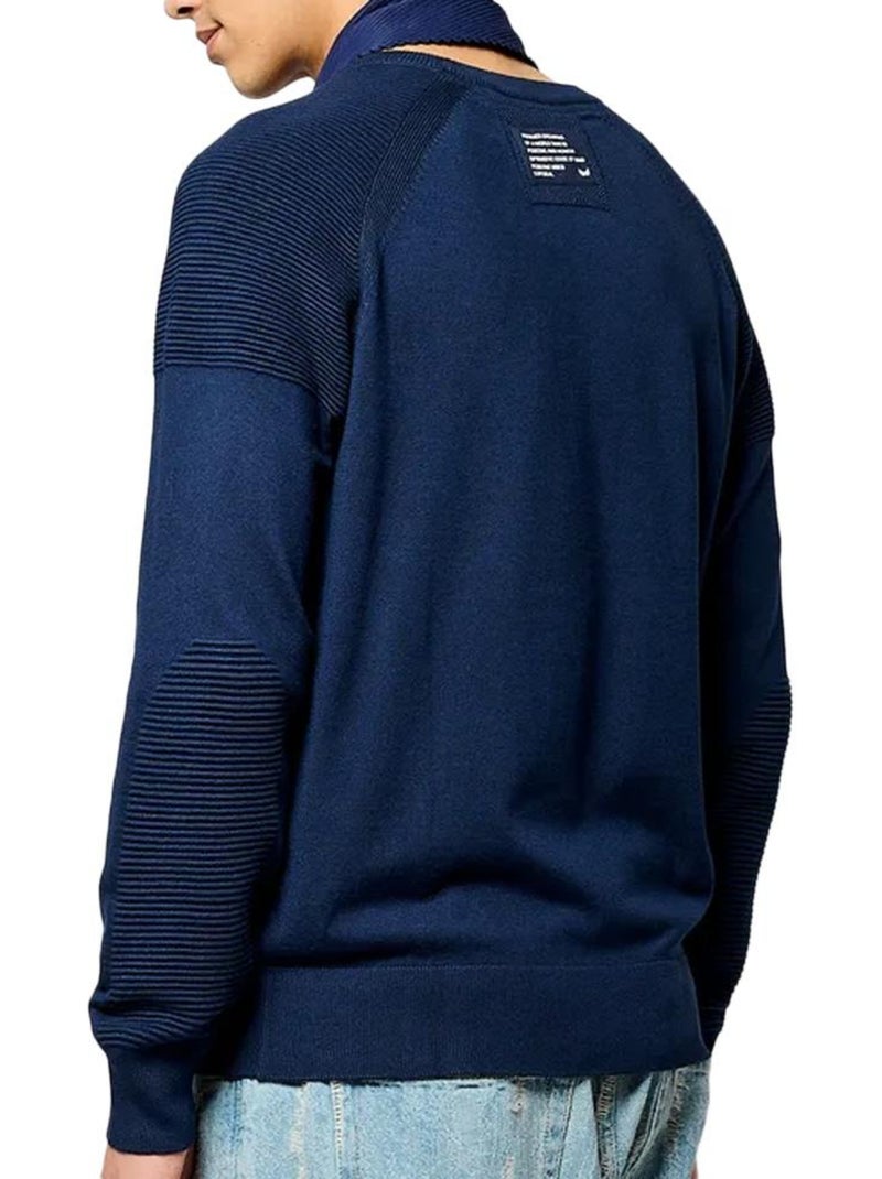 Camisola de Malha Masculina Kaporal Layer Azul Marinho Azul-marinho - Kiabi