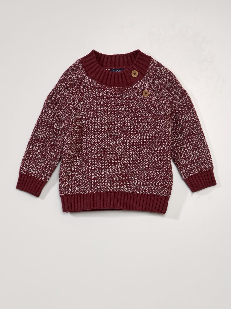 Camisola de malha matizada VERMELHO - Kiabi