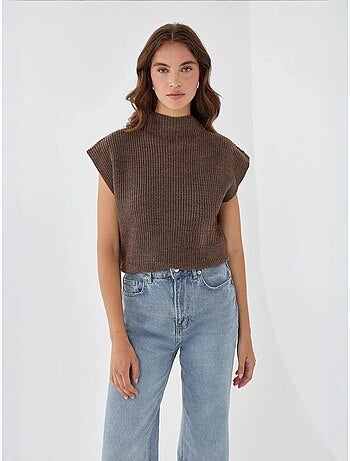 Camisola de malha meia gola alta