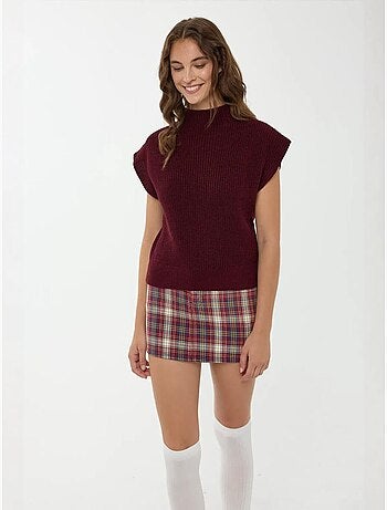 Camisola de malha meia gola alta