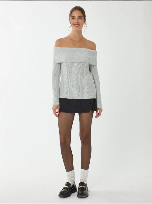 Camisola de malha ombro a ombro - Kiabi Camisola de malha ombro a ombro - Kiabi
