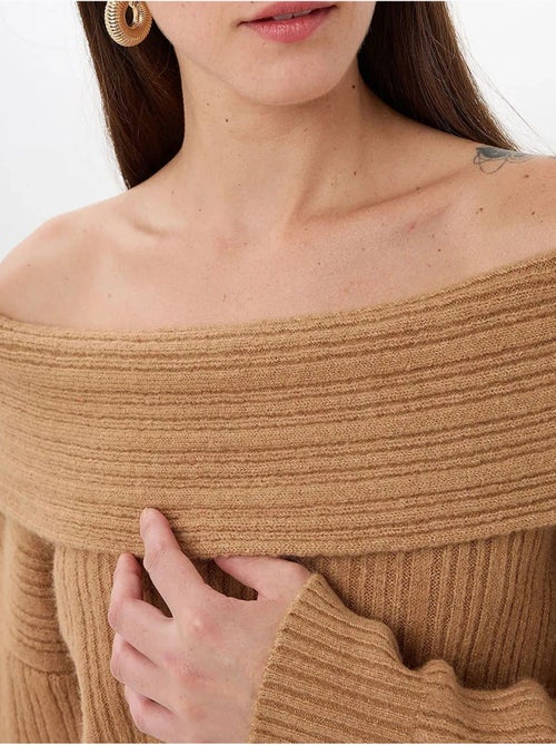 Camisola de malha ombro a ombro - Kiabi Camisola de malha ombro a ombro - Kiabi
