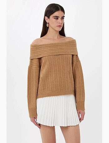 Camisola de malha ombro a ombro hiccup