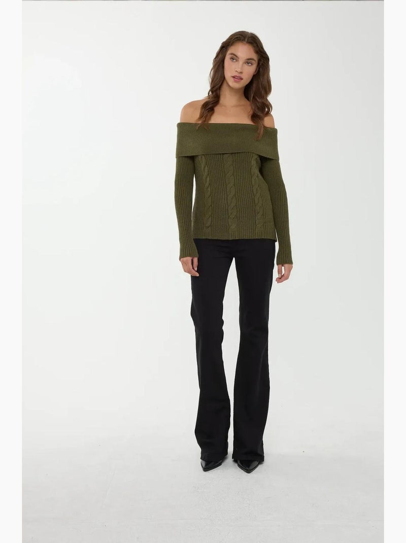 Camisola de malha ombro a ombro hiccup Verde - Kiabi
