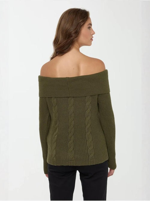 Camisola de malha ombro a ombro hiccup - Kiabi Camisola de malha ombro a ombro hiccup - Kiabi